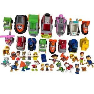 Large Paw Patrol Lot Vehicles & Figures Chase Skye Marshall Rubble Rocky Zuma